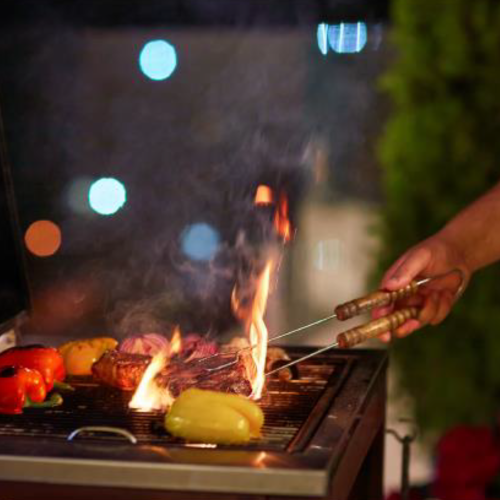 Cabanas and barbeque deck